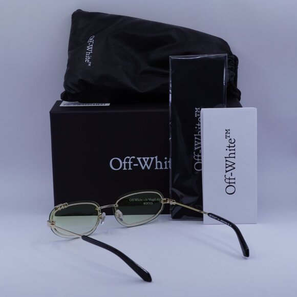 Off-White OERI13M MIAMI 7652 Oval Sunglasses – Gold/Green Gradient main image 7